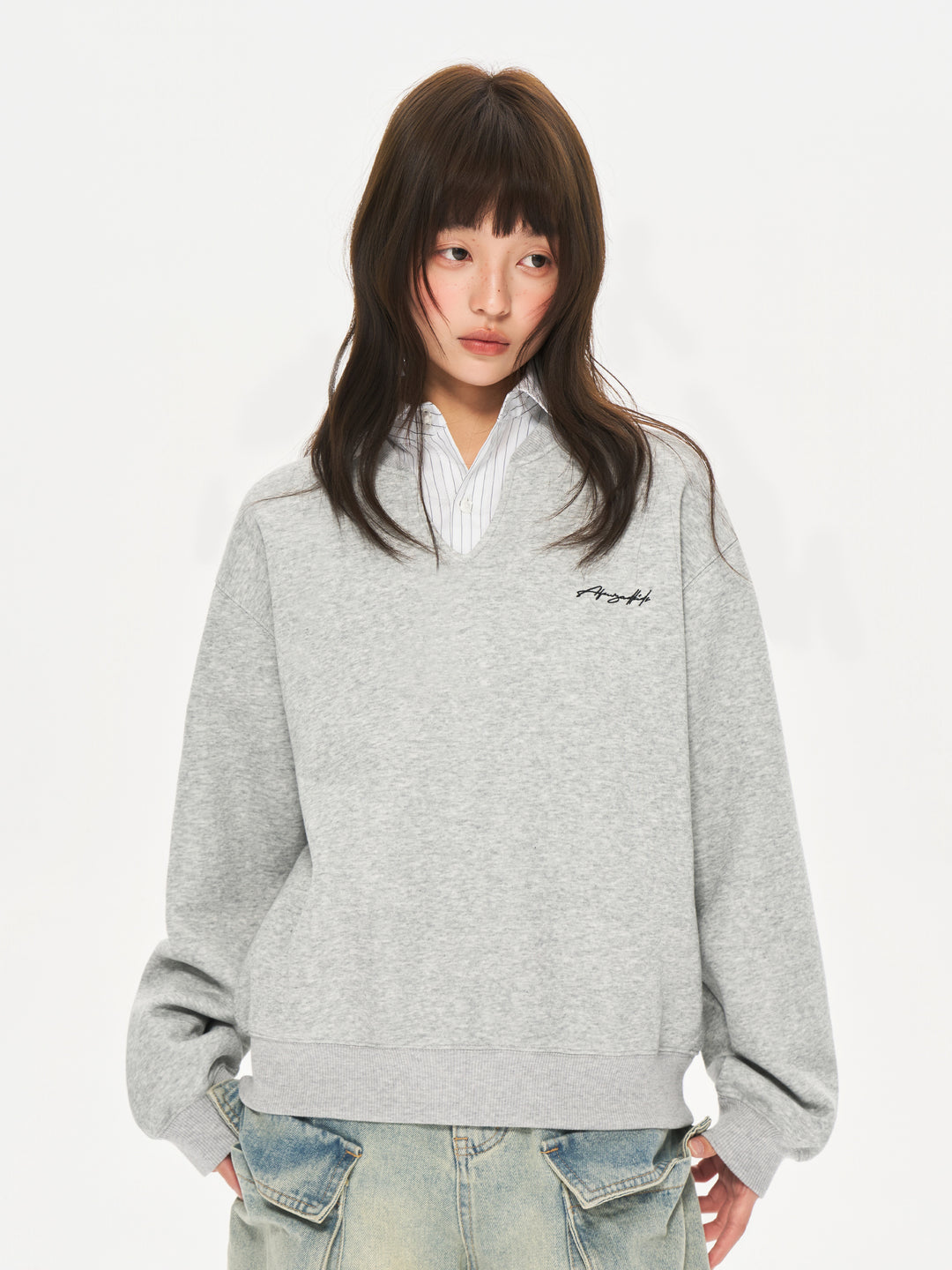 (AFGK) "Layered Collar Sweatshirt"