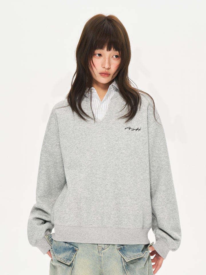 (AFGK) "Layered Collar Sweatshirt"