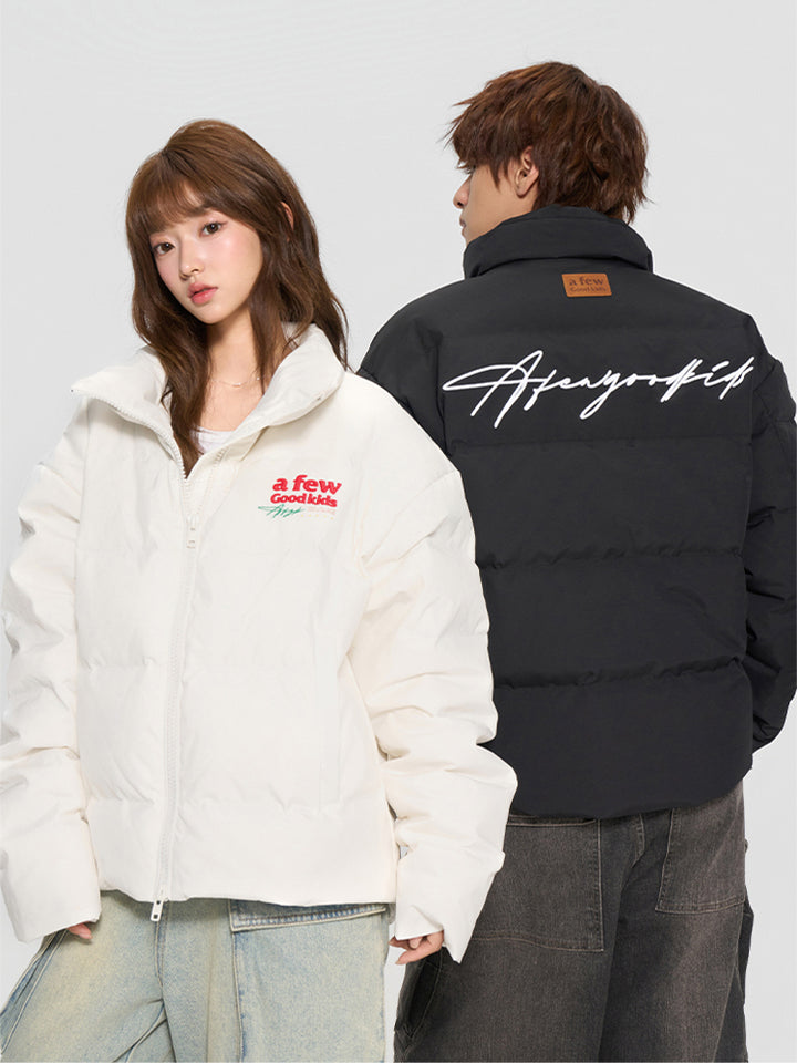 (AFGK) "Basic Embroidery Puffer Jacket"