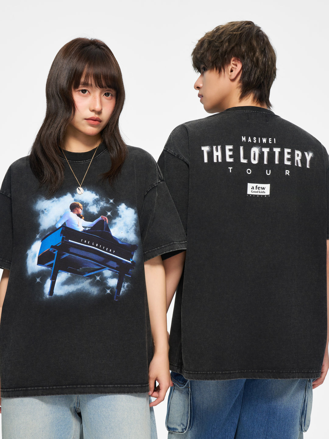 (AFGK) "The Lottery Tour Vintage Washed Graphic Tee"