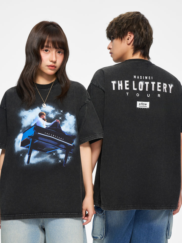 (AFGK) "The Lottery Tour Vintage Washed Graphic Tee"