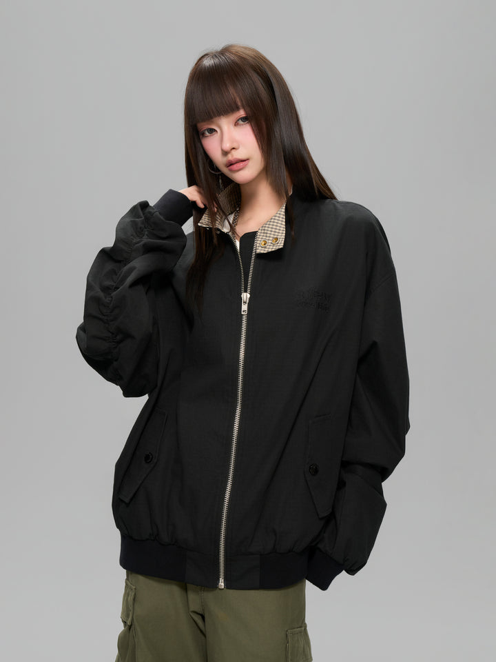 DONCARE(AFGK) "plaid harrington jacket"