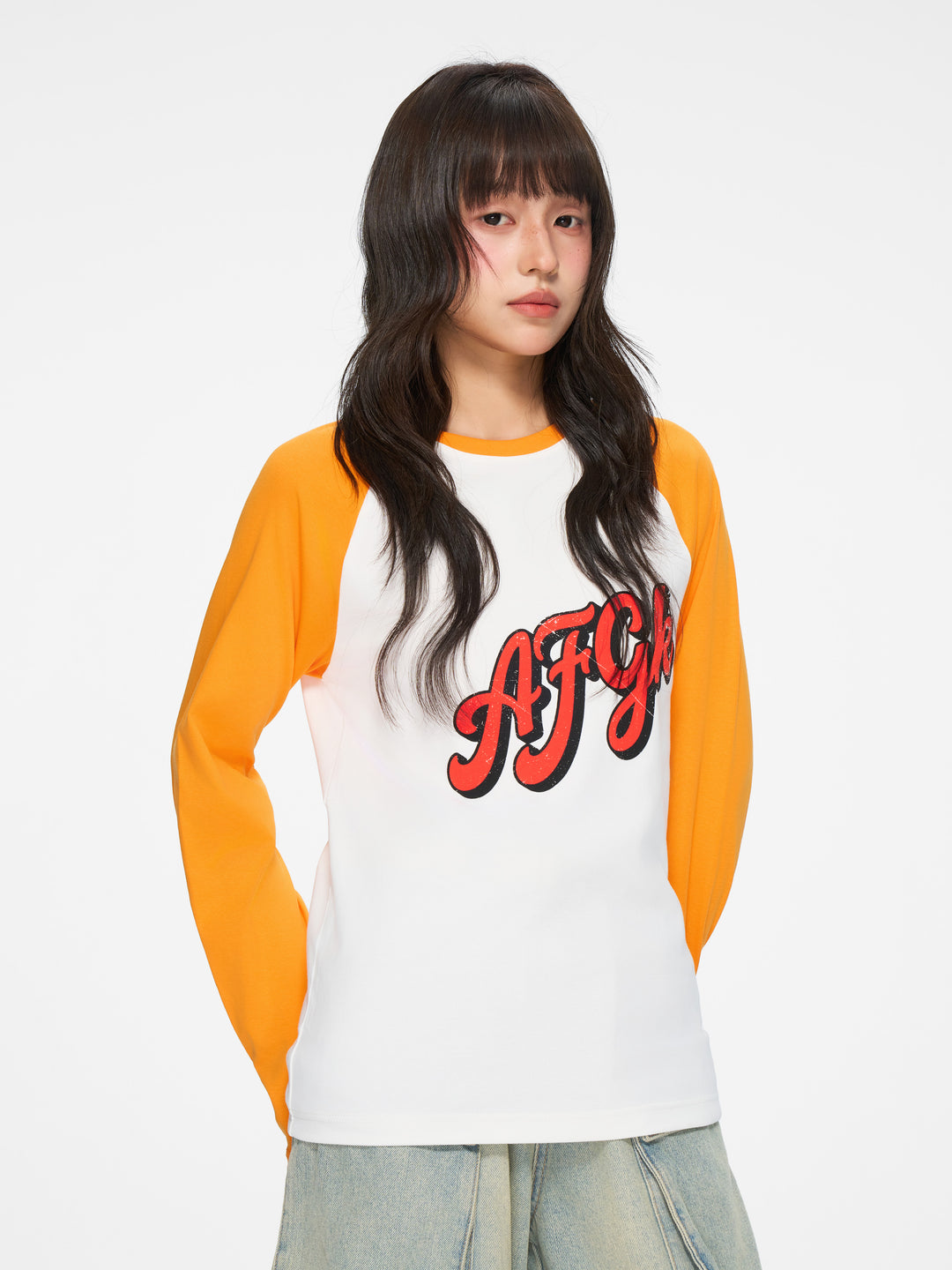 (AFGK) "Distressed Raglan Tee"