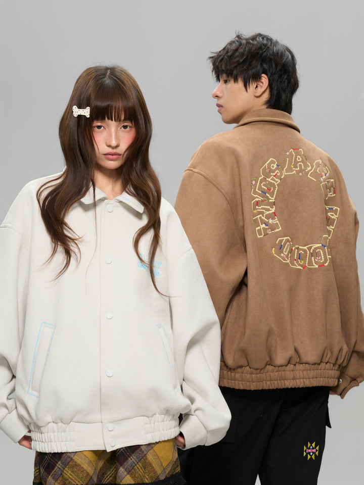 DONCARE(AFGK) "Ethnic Style logo suede jacket"