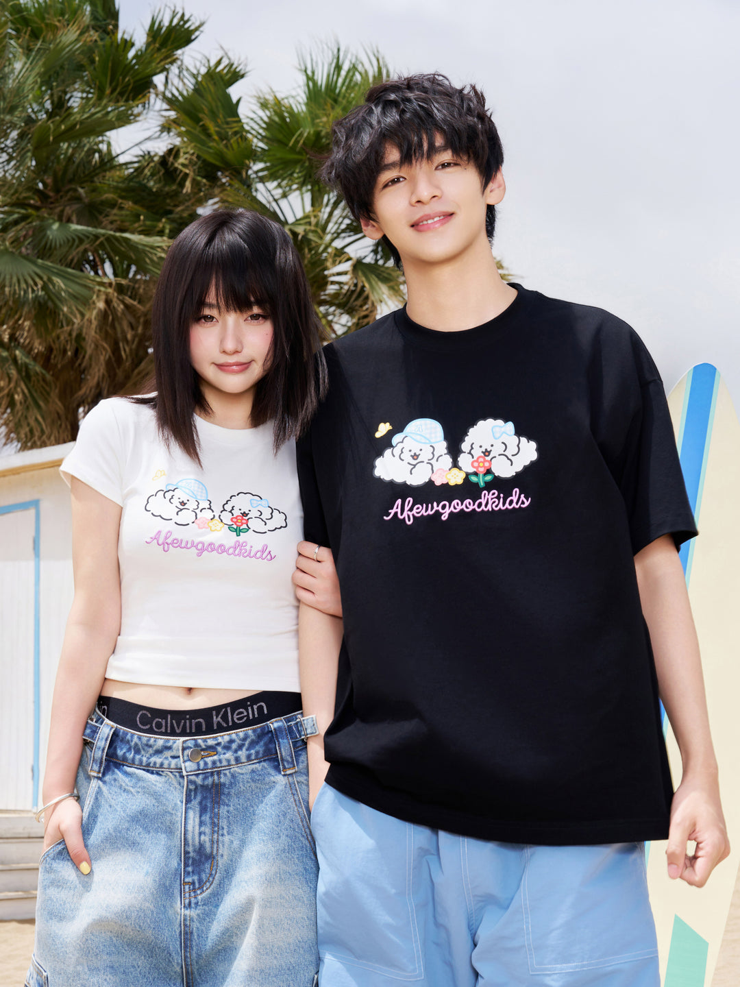 AFGK x Tombonia "Floral puppy logo tee"
