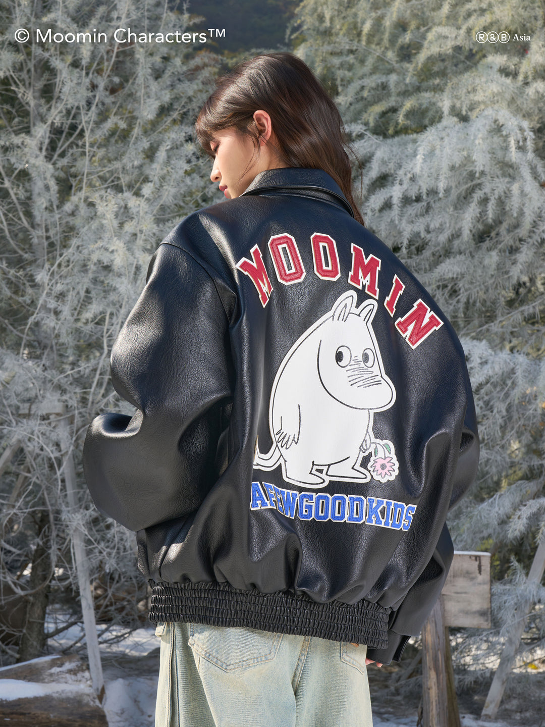 AFGK X MOOMIN "Logo leather jacket"