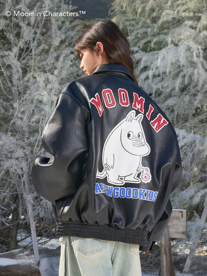 AFGK X MOOMIN "Logo leather jacket"
