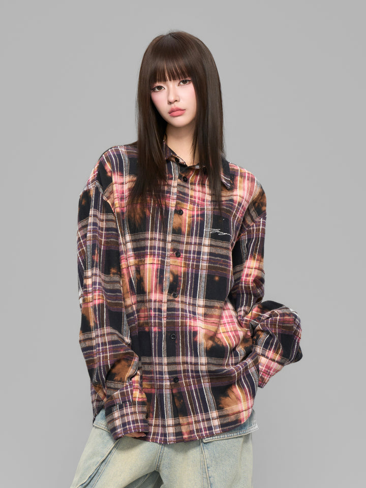 Tie-dye check shirt