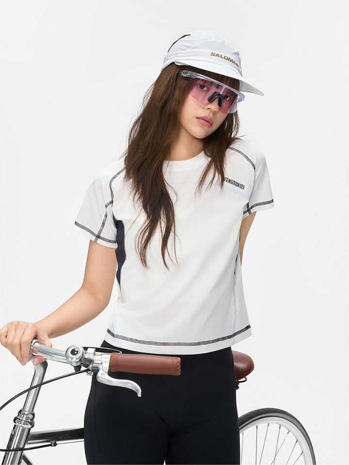 (AFGK) "Contrast Stitch Tech Tee"