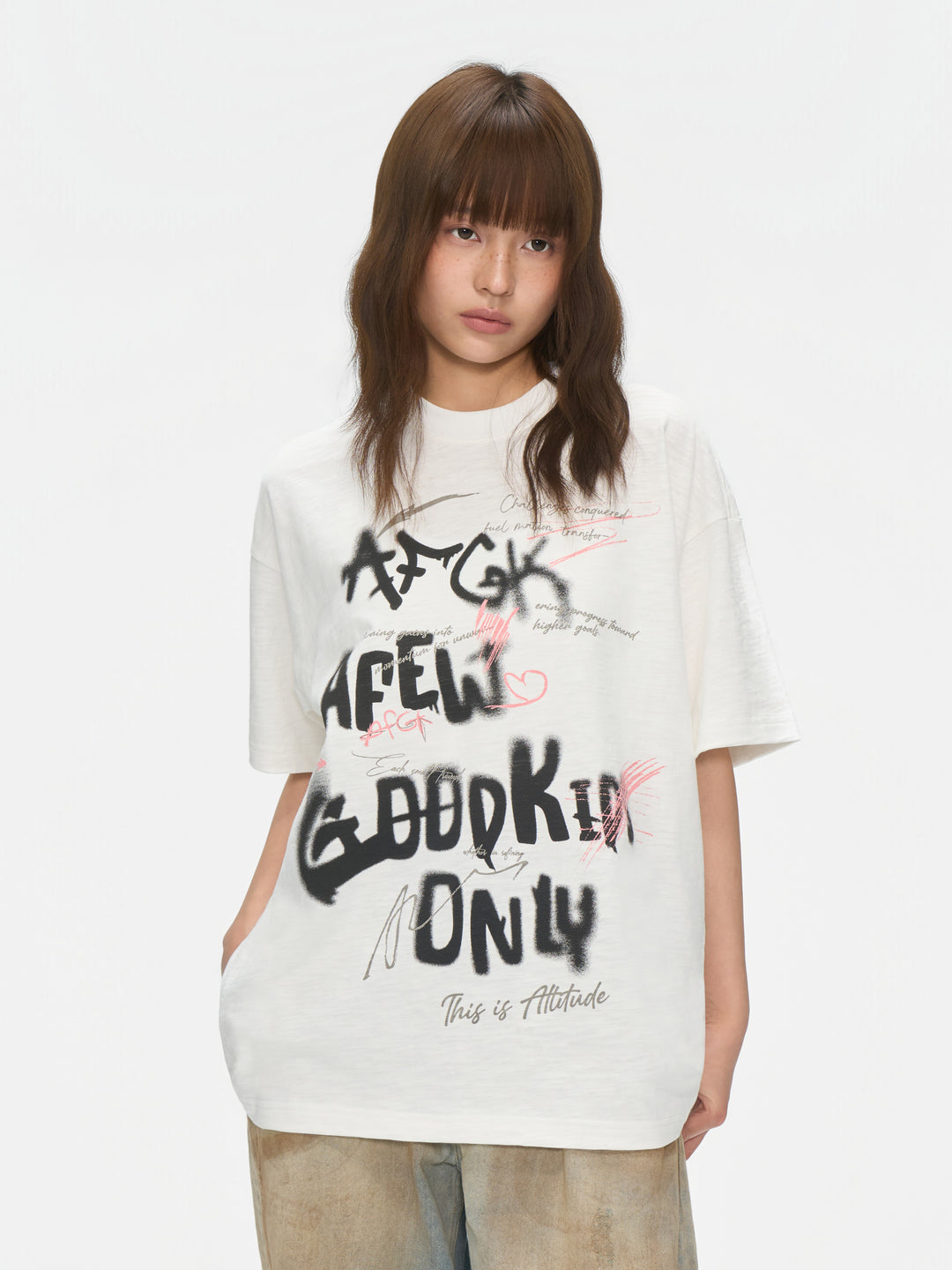 (AFGK) "Graffiti Spray Logo Tee“