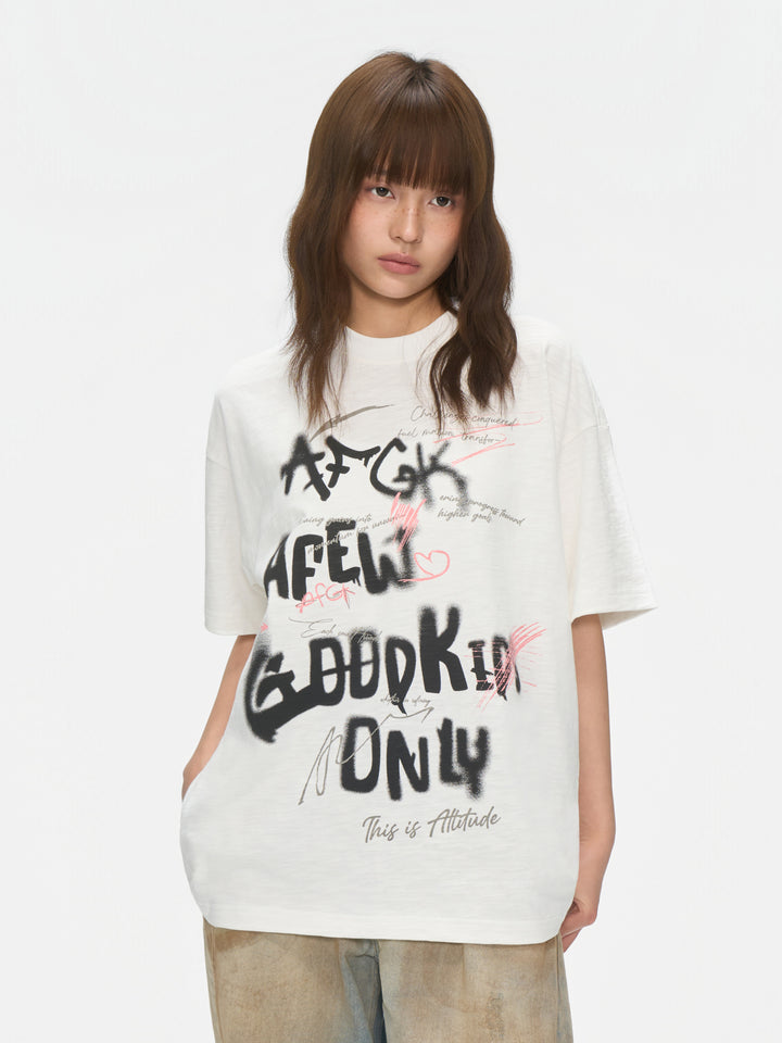 (AFGK) "Graffiti Spray Logo Tee“