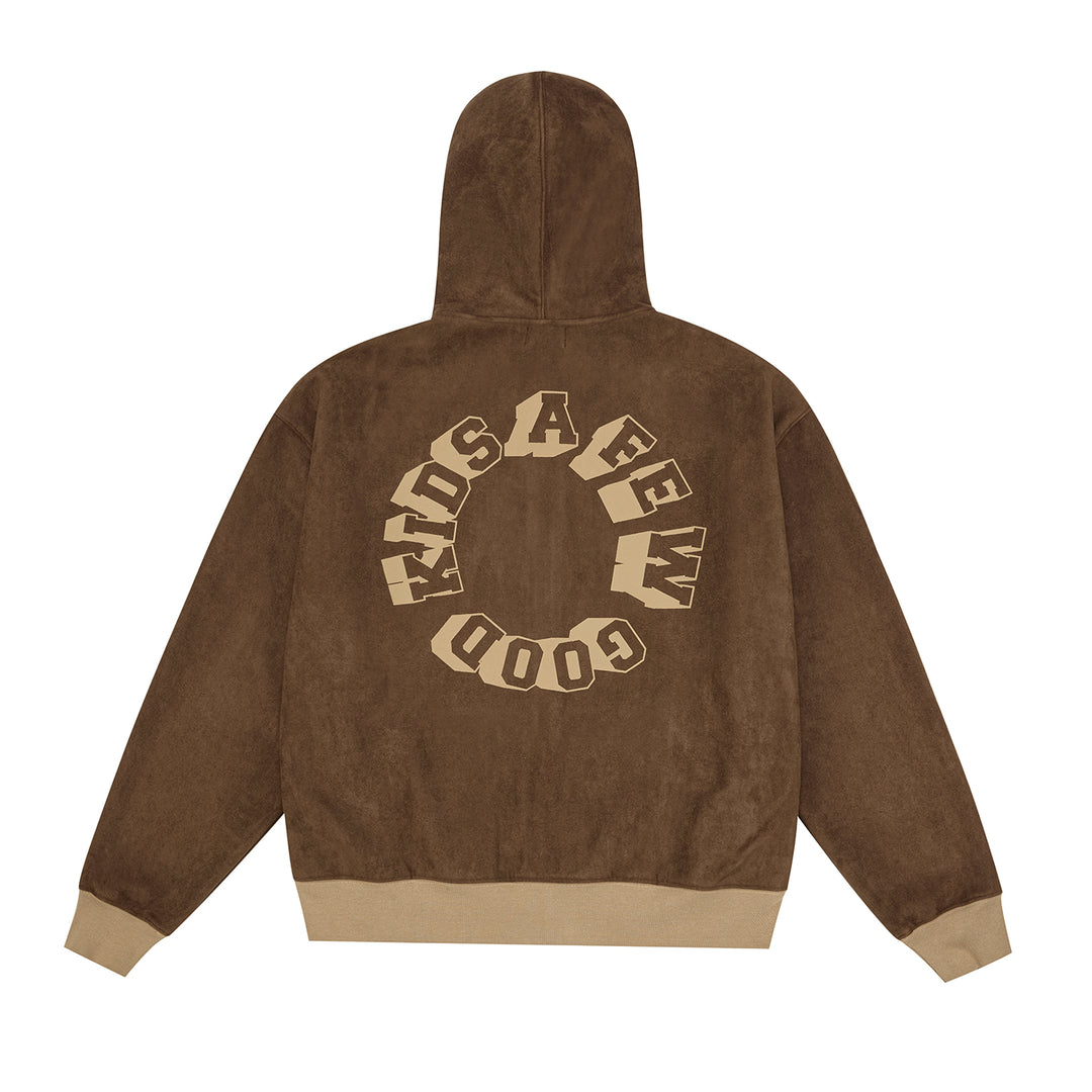 (AFGK) Pegasus Suede-Fleece Zip-Up Hoodie