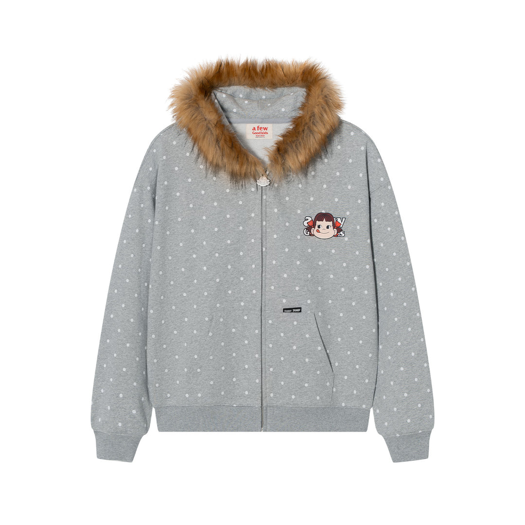 DONCARE(AFGK) "Fur collar zip hoodie"