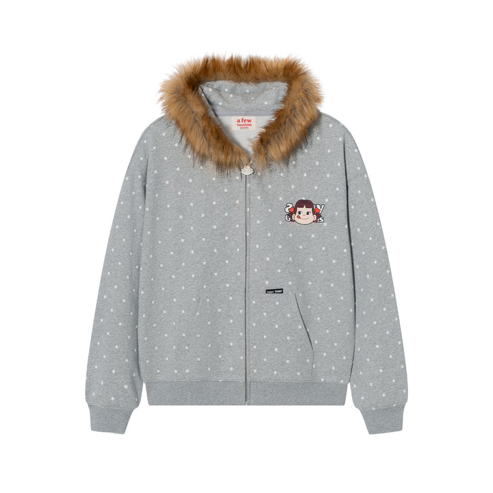 DONCARE(AFGK) "Fur collar zip hoodie"