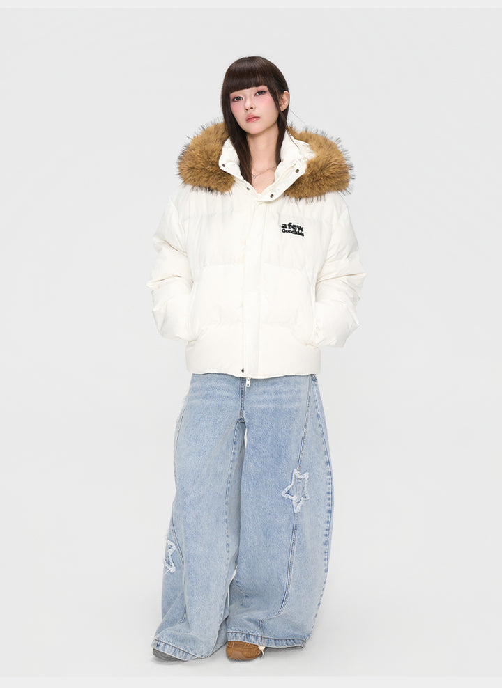 (AFGK) "Fur Hooded Down Jacket"