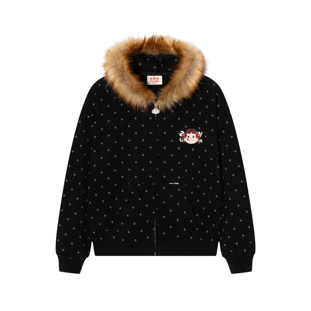 DONCARE(AFGK) "Fur collar zip hoodie"