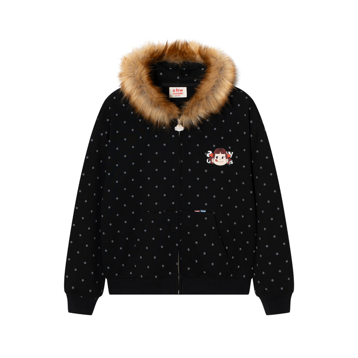 DONCARE(AFGK) "Fur collar zip hoodie"