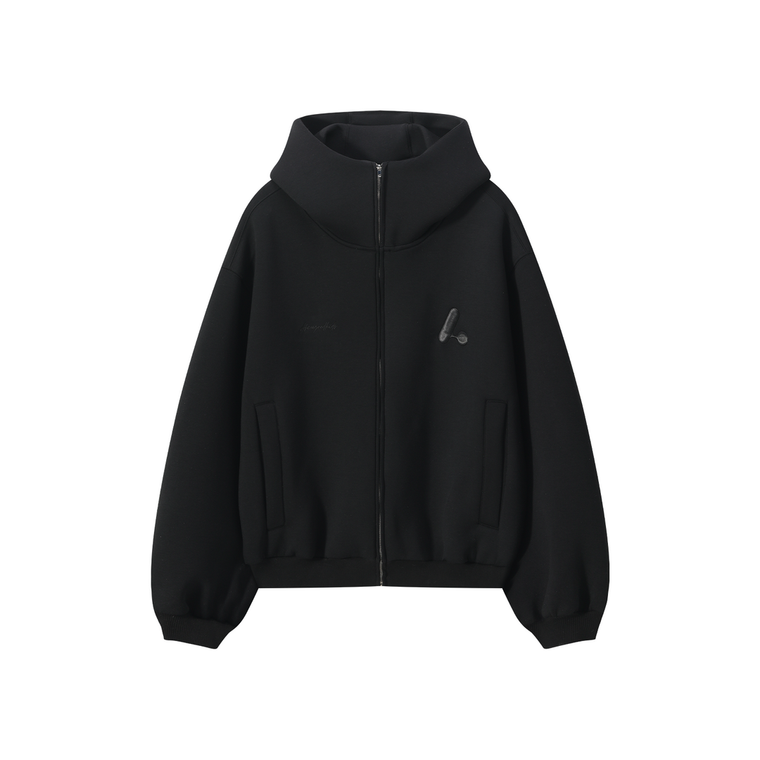 DONCARE(AFGK) "Hign-neck scuba zip hoodie"