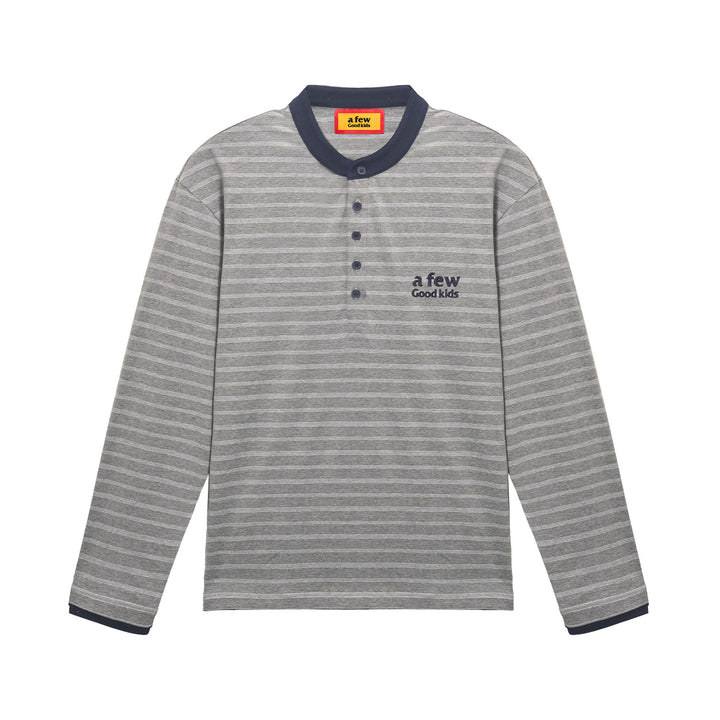 (AFGK) « T-shirt Henley rayé à manches longues »