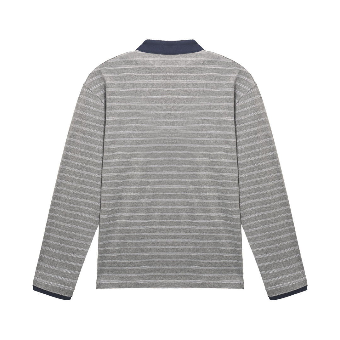 (AFGK) « T-shirt Henley rayé à manches longues »