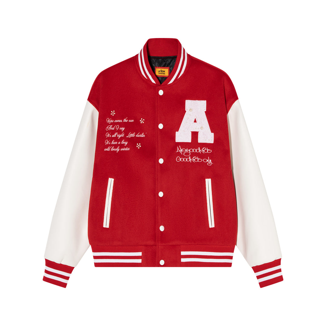 (AFGK)"Pearl logo varsity jacket"