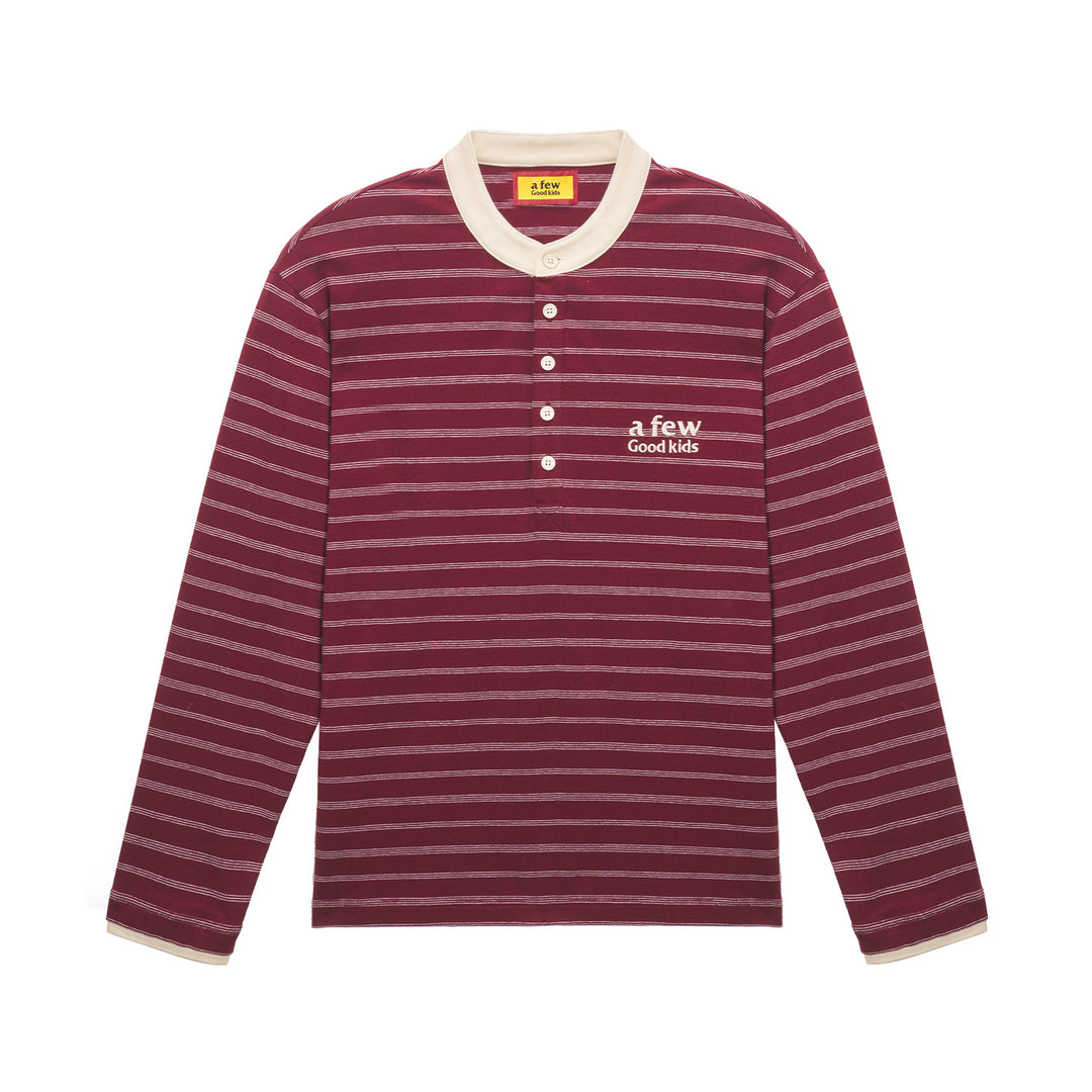 (AFGK) « T-shirt Henley rayé à manches longues »