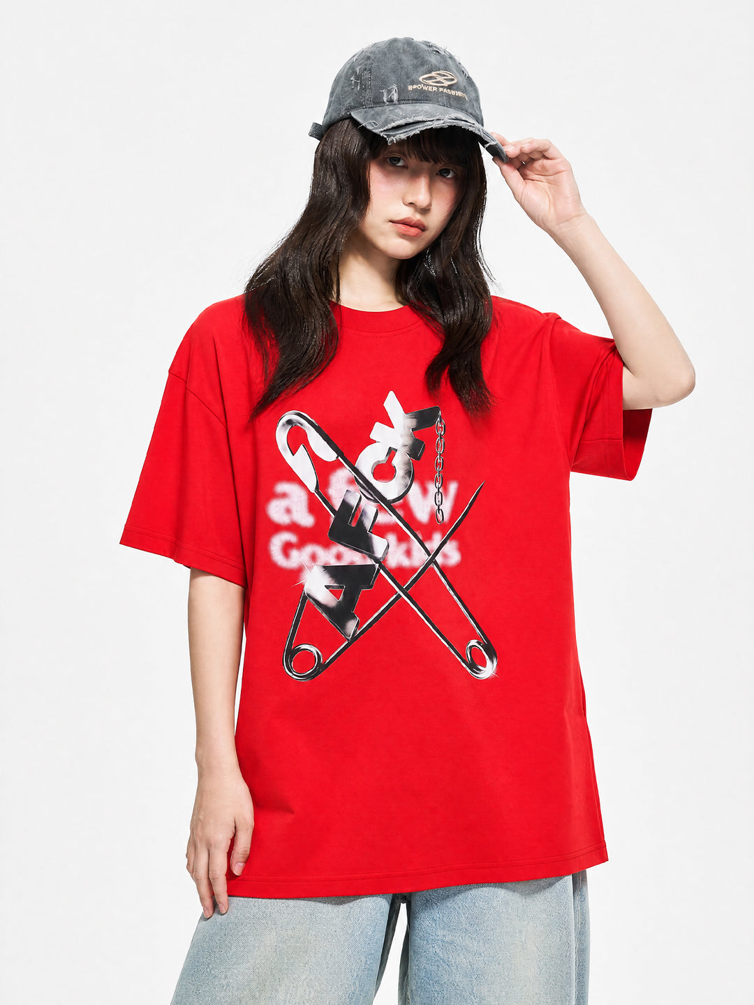 (AFGK) "Liquid Metal Pin Graphic Tee"