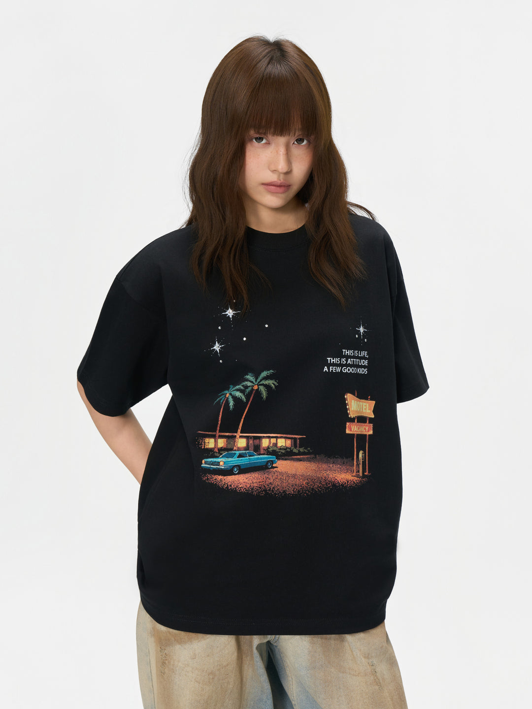 (AFGK) "Midnight Motel Vintage Print Tee”