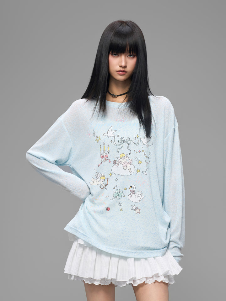 DONCARE(AFGK) "Cartoon logo sweatshirt"