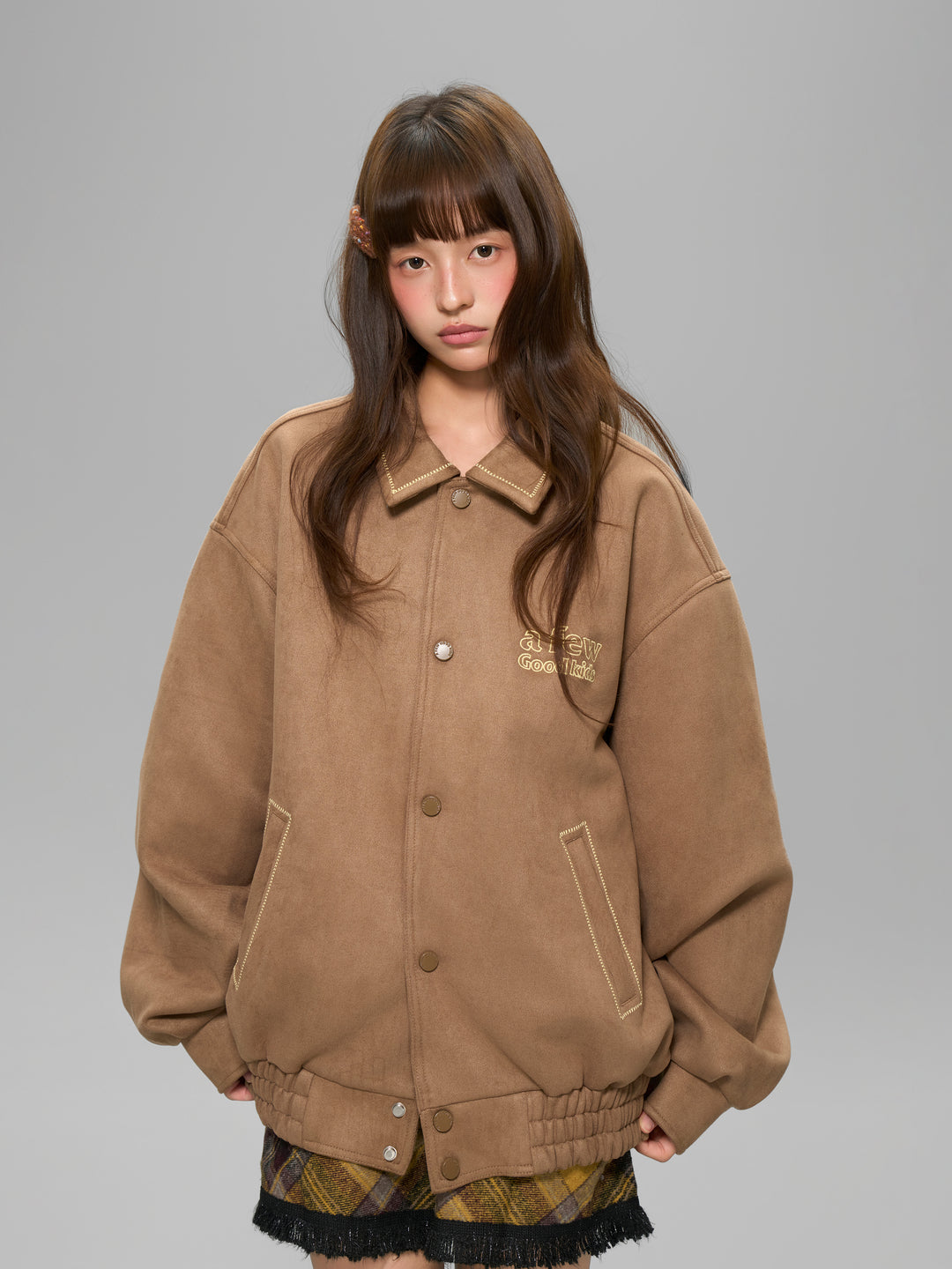 DONCARE(AFGK) "Ethnic Style logo suede jacket"