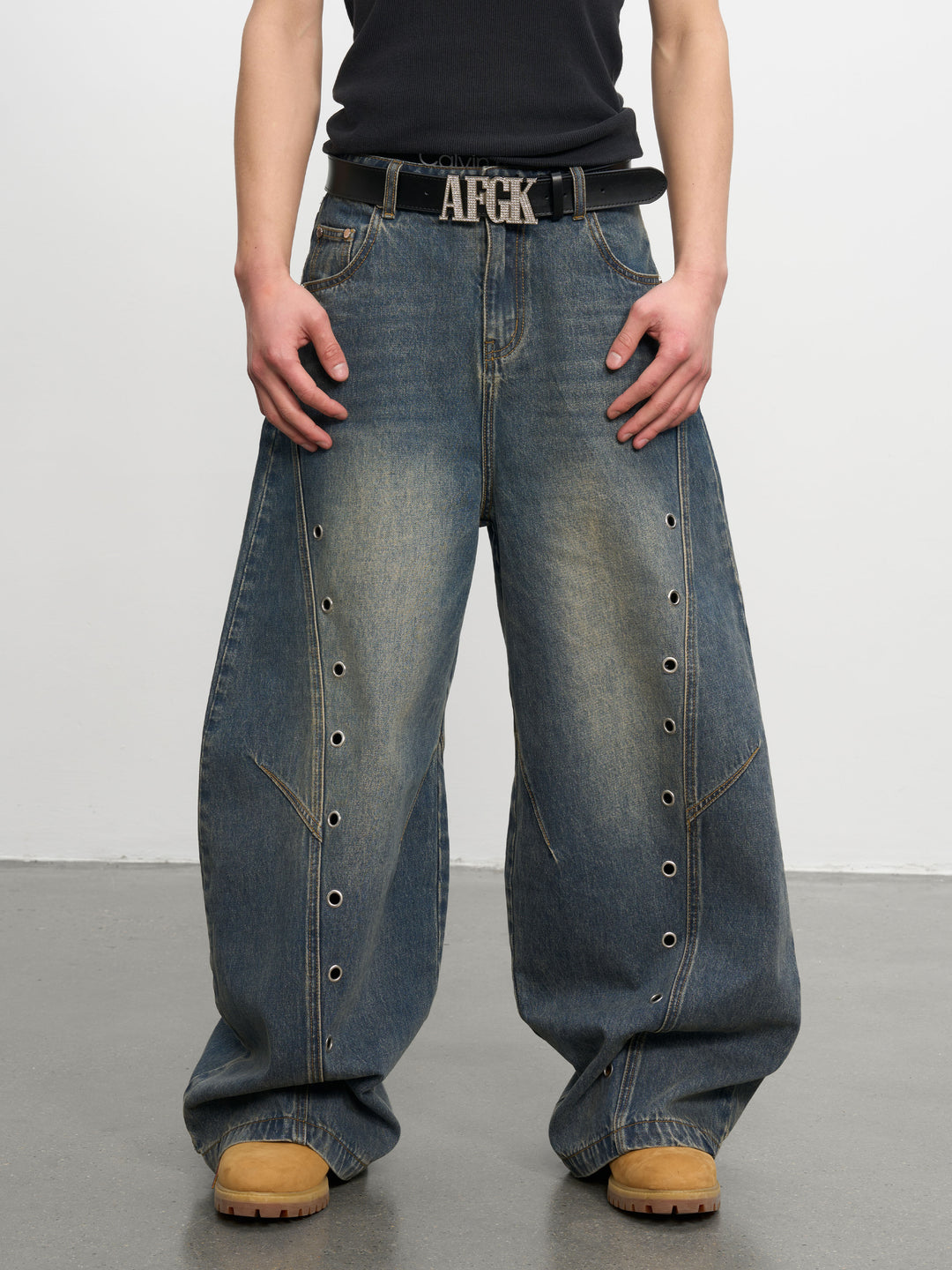 DONCARE(AFGK) "Washed baggy jeans"