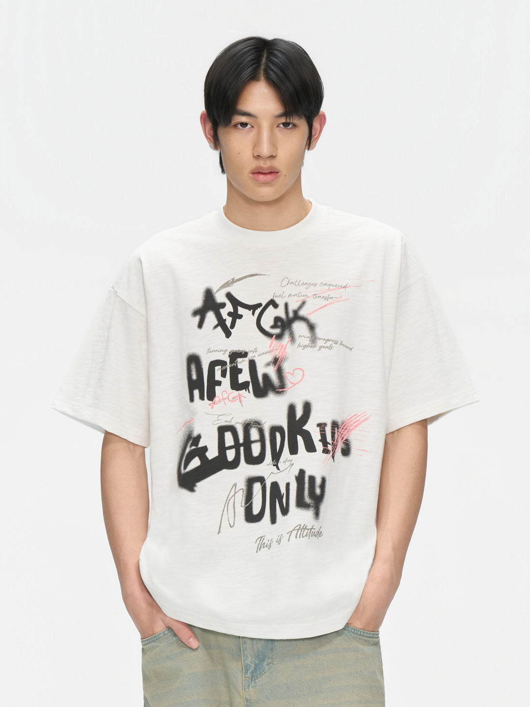 (AFGK) "Graffiti Spray Logo Tee“