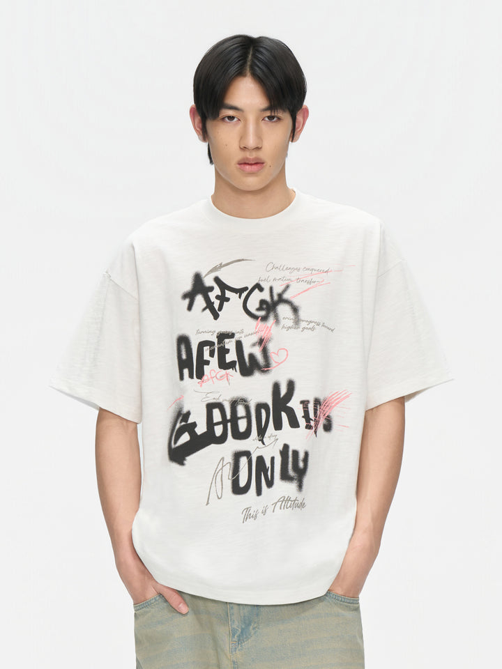 (AFGK) "Graffiti Spray Logo Tee“