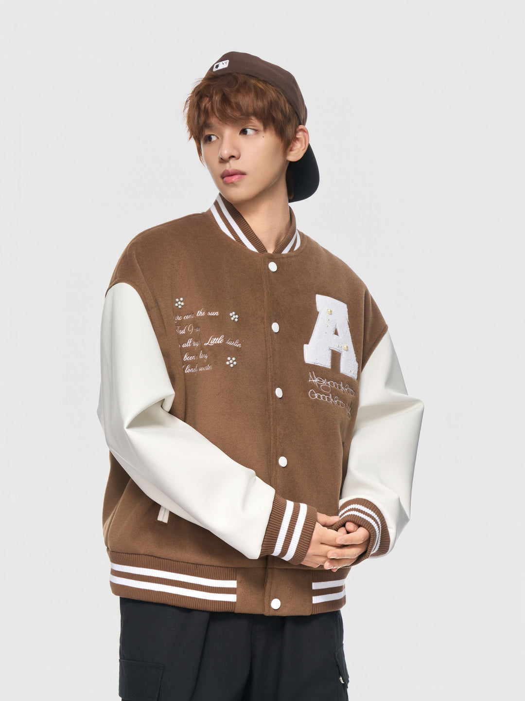 (AFGK)"Pearl logo varsity jacket"