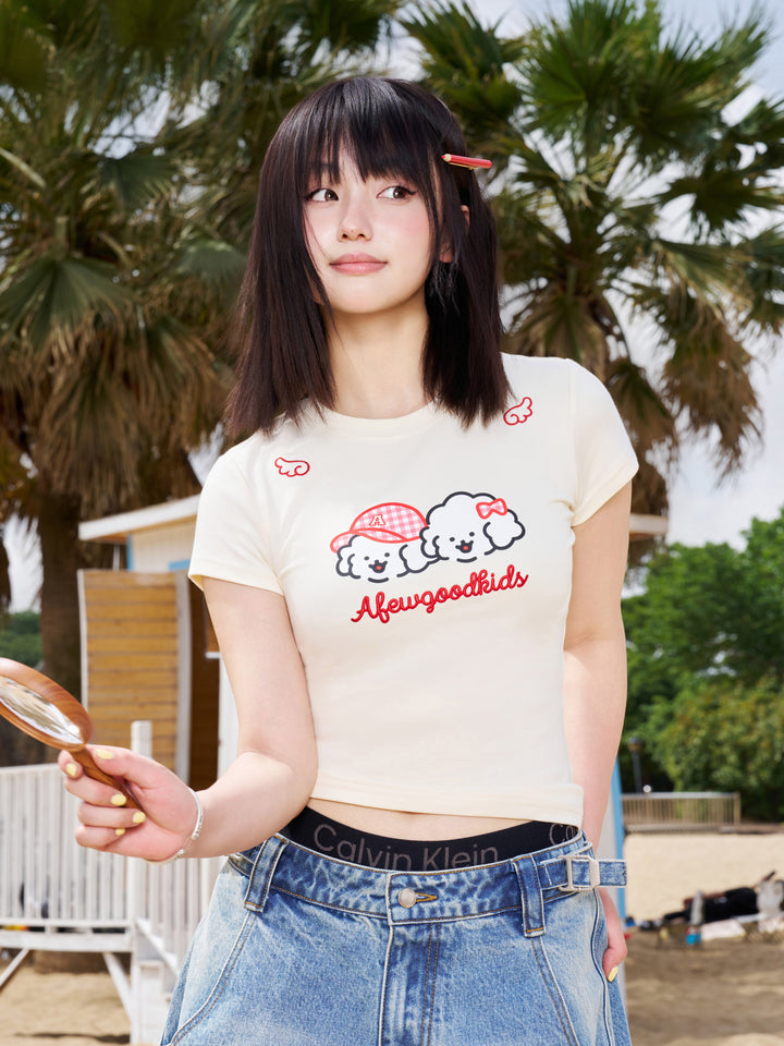 AFGK x Tombonia "Floral puppy logo tee"