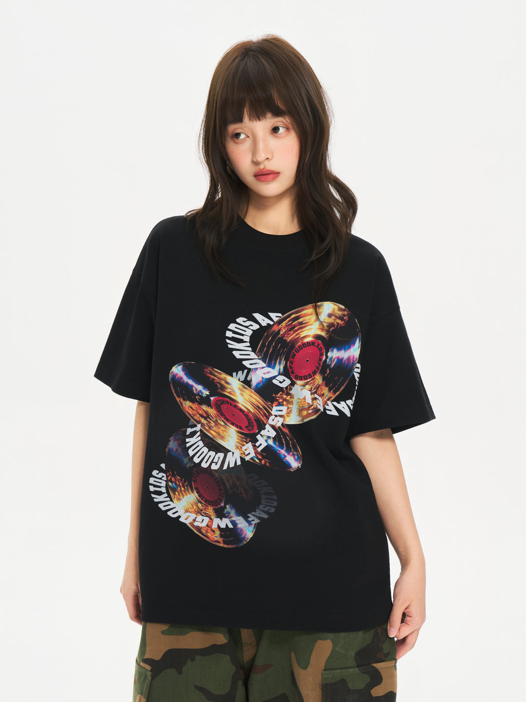 (AFGK) "Vinyl Record Graphic T-Shirt"