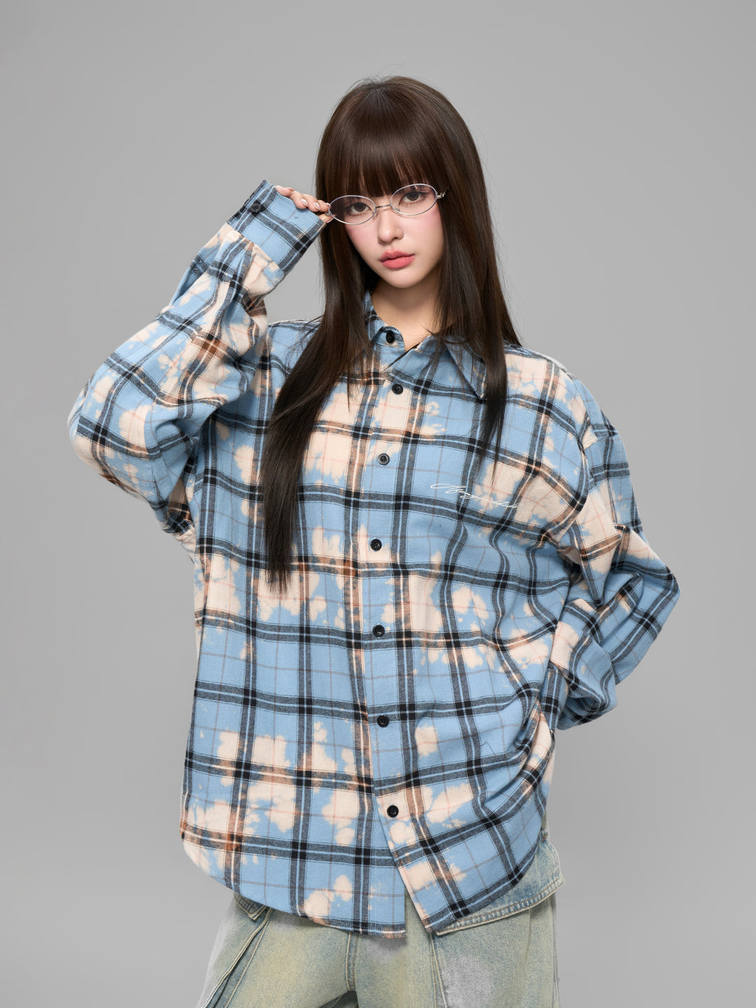 Tie-dye check shirt