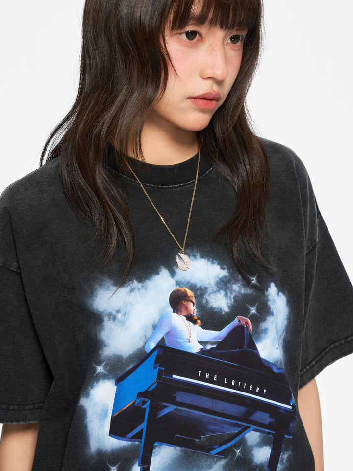 (AFGK) "The Lottery Tour Vintage Washed Graphic Tee"