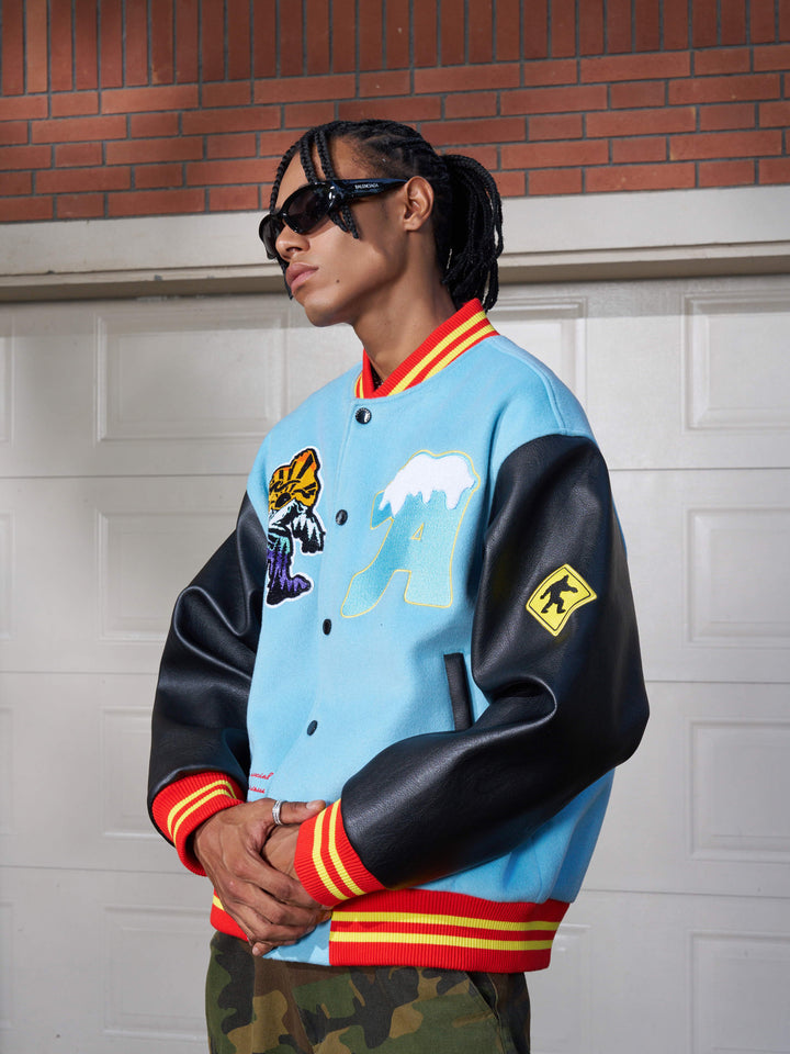 DONCARE(AFGK) "Yeti logo varsity jacket"