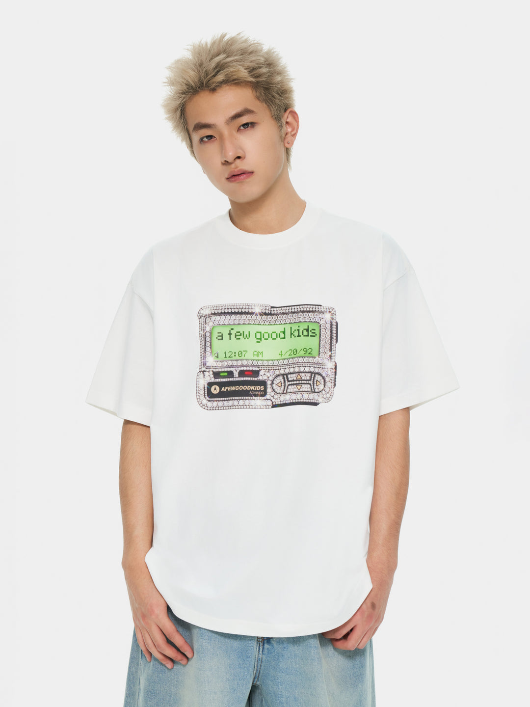 (AFGK) "Retro Diamond Pager Graphic Tee"