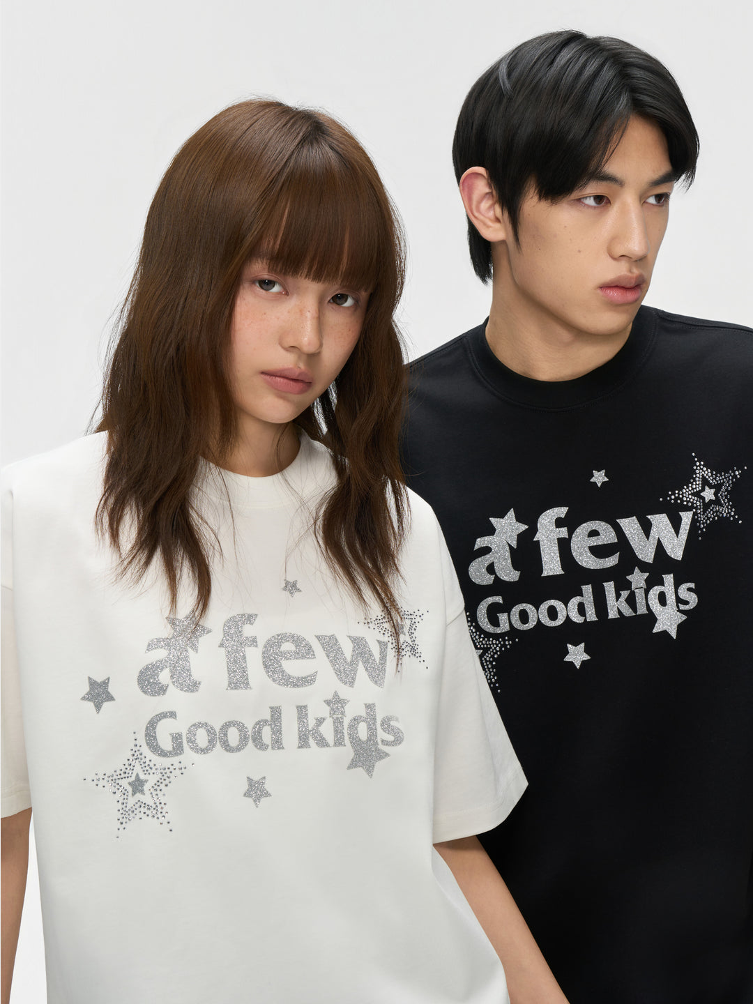 (AFGK) "Glitter Star Rhinestone Logo Tee”
