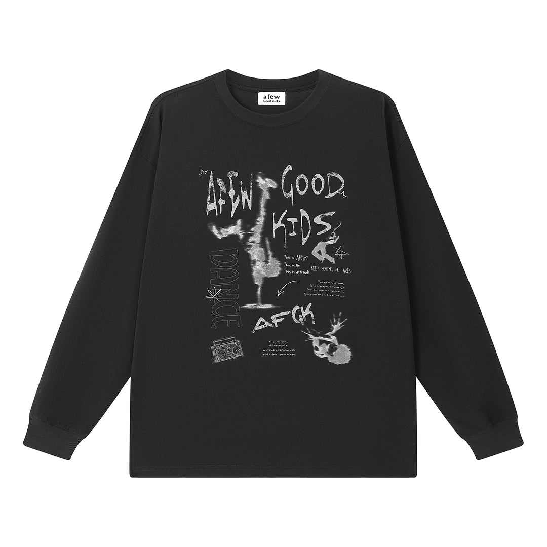 (AFGK) "Vintage Distressed Long Sleeve Tee"
