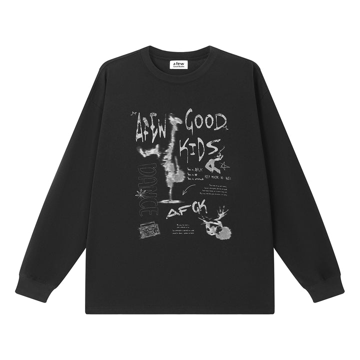 (AFGK) "Vintage Distressed Long Sleeve Tee"