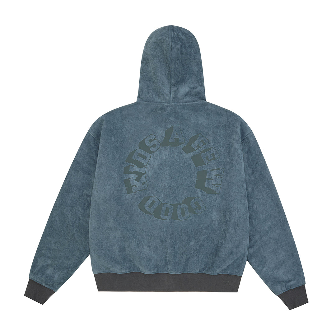 (AFGK) Pegasus Suede-Fleece Zip-Up Hoodie