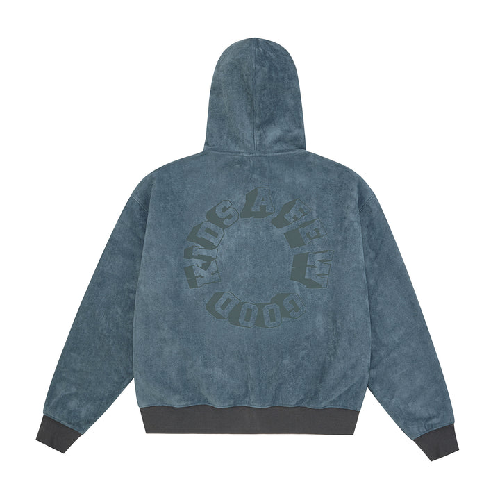 (AFGK) Pegasus Suede-Fleece Zip-Up Hoodie