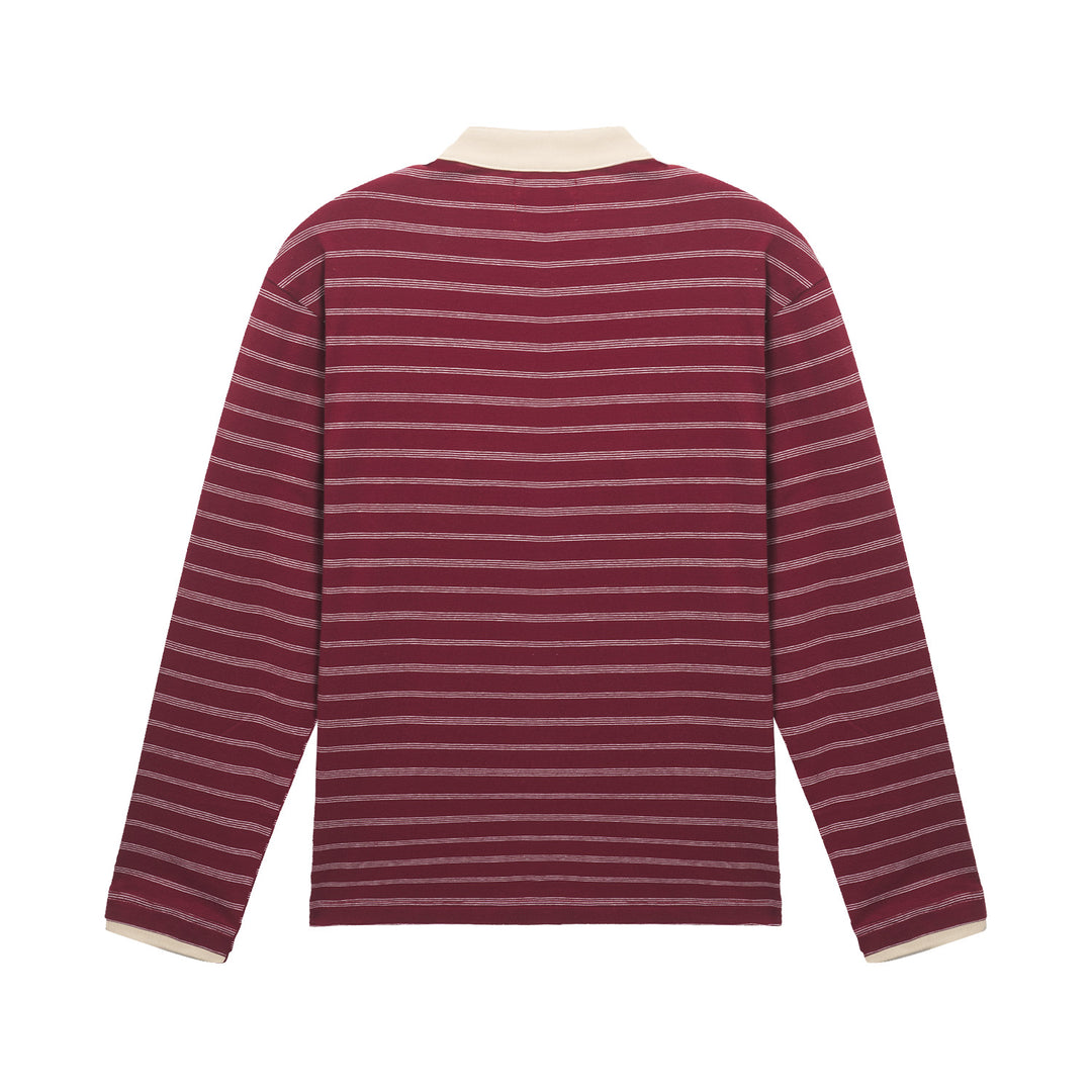 (AFGK) « T-shirt Henley rayé à manches longues »