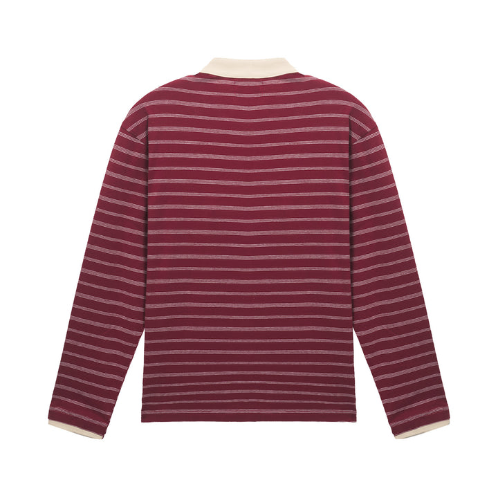 (AFGK) « T-shirt Henley rayé à manches longues »