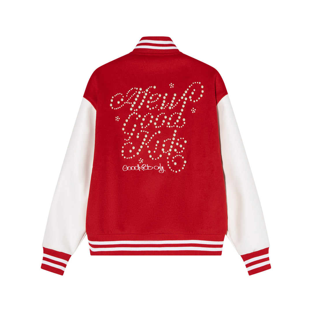 (AFGK)"Pearl logo varsity jacket"