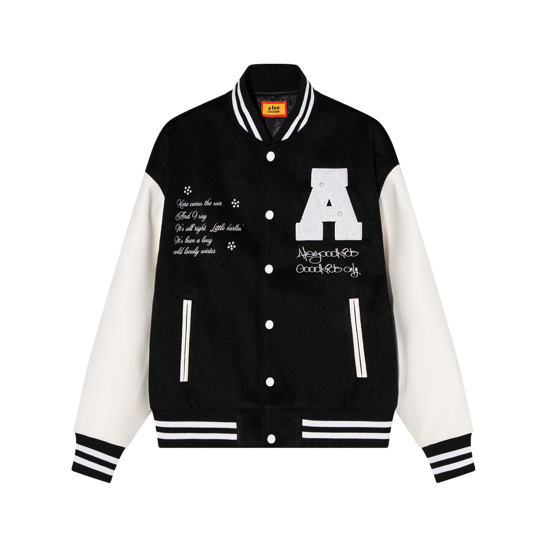 (AFGK)"Pearl logo varsity jacket"