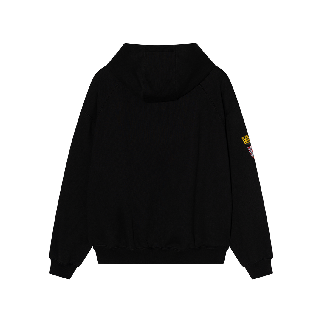 DOCARE(AFGK) "High-neck badge zip hoodie"